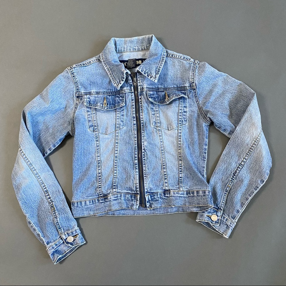 Zip up jean jacket